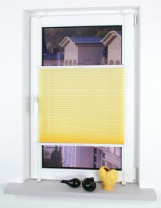 Bella Casa Klemmfix-Plissee verspannt, 150 x 45 cm, Lemon Yellow