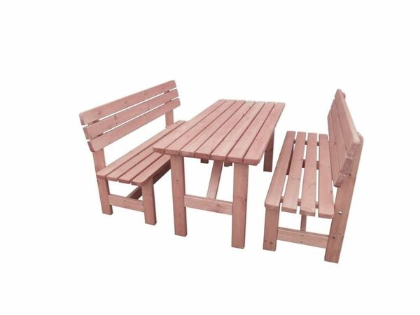 Bild 1 von Promadino Holz-Garnitur Summer honigbraun 2 Bänke + 1 Tisch