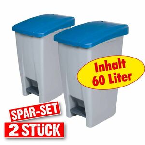 BRB Tret-Abfallbehälter, blau Spar-Set (2x 60 Liter)