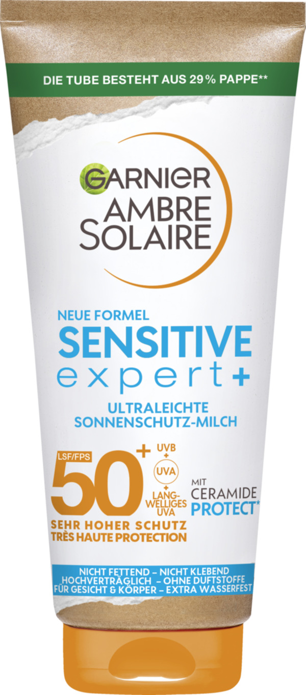 Bild 1 von Garnier Ambre Solaire SENSITIVE expert+ Ultraleichte Sonnenschutz-Milch LSF 50+