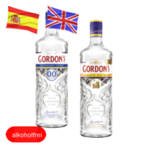 Gordons London Dry Gin, Pink,  Sicilian Lemon Gin, Gordons 0,0 alkoholfrei oder Larios 12 Gin