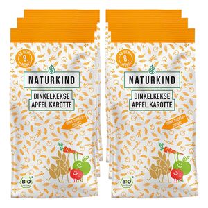 Naturkind Bio Dinkel Apfel Karotten Keks 125 g, 6er Pack