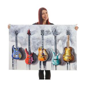 Wandbild Gitarren, 100% handgemaltes Ölgemälde 3D-Bild Gemälde XL, 120x80cm