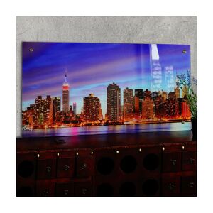 Glasbild T114, Wandbild Poster Motiv, 50x100cm ~ New York
