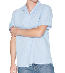 LEVI´S Freizeit-Hemd trendiges Herren Kurzarm-Hemd mit Reverse-Kragen Blau