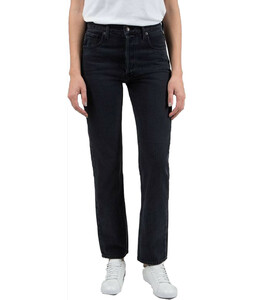 REPLAY Alexys High Rise Jeans gecroppte Damen Straight-Hose Anthrazit