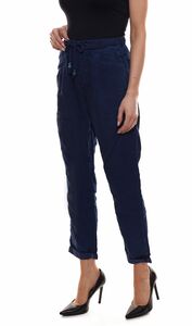 Pepe Jeans Donna Blue Stoff-Hose bequeme Damen Sommer-Hose im Jeans-Stil Blau