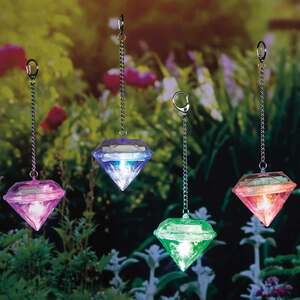 Solarbeleuchtung LED Diamanten 4 Stück Farbwechsel