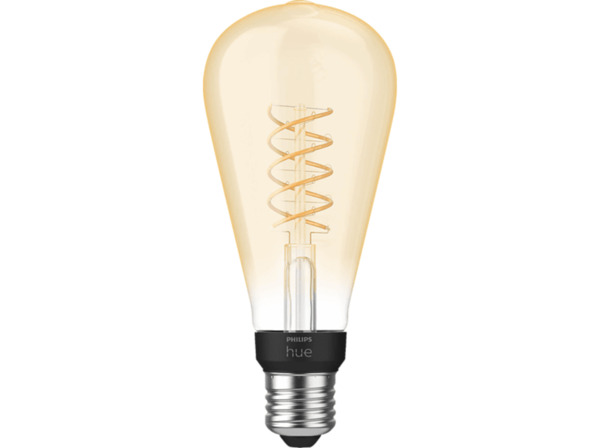 Bild 1 von PHILIPS Hue White E27 Filament LED Lampe, ST72, 550 Lumen, dimmbar Leuchtmittel 2100 Kelvin