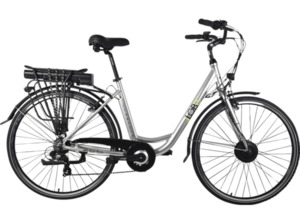 LLOBE 28” City Bike SilverLine 36 V / 10 Ah Citybike (Laufradgröße: 28 Zoll, Rahmenhöhe: 50 cm, Damen-Rad, 360 Wh, Silber)