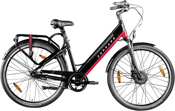 Bild 1 von Zündapp E-Bike City Z902 700C VM 28 Zoll RH 48 cm 7-Gang 504 Wh schwarz rot