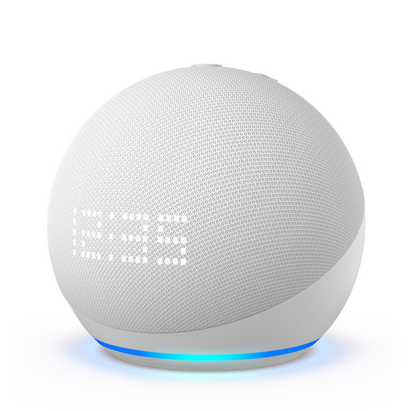 Bild 1 von AMAZON Echo Dot (5. Gen, 2022) mit Uhr, Alexa Smart Speaker, Weiß