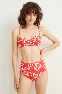 C&A Bikini-Hose-High Waist-LYCRA® XTRA LIFE™-geblümt, Rot, Größe: 44
