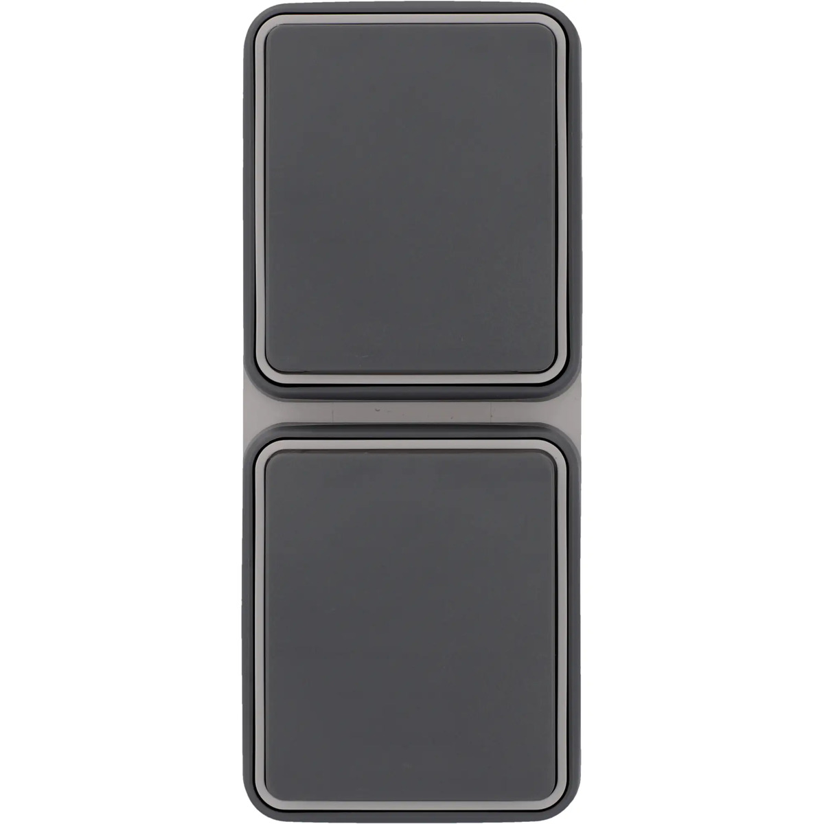 Bild 1 von Unitec Steckdose Aufputz 2-fach Feuchtraum Mini, dunkelgrau, senkrecht