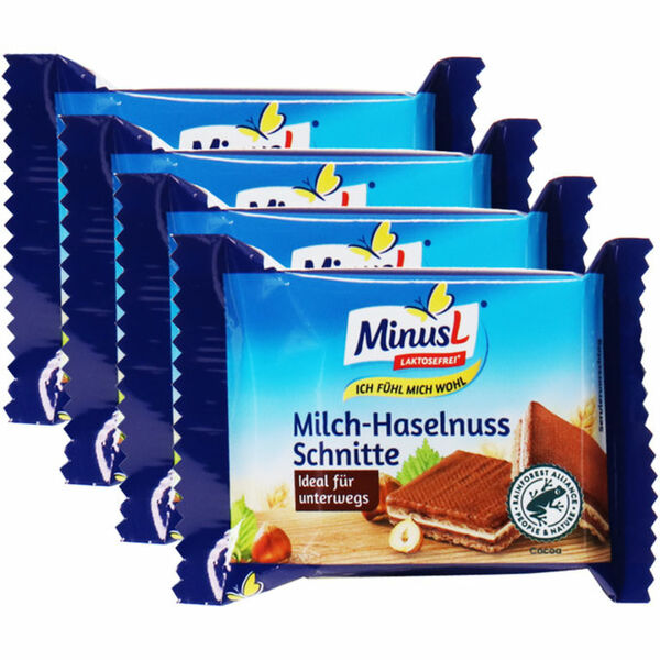Bild 1 von Minus L Milch-Haselnuss-Schnitte, 4er Pack