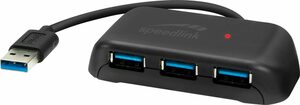 Speedlink SNAPPY EVO USB Hub, 4-Port, USB 3.0, USB 3.1 Gen 1, USB 3.2 Gen 1 USB-Adapter USB Typ A, passiv