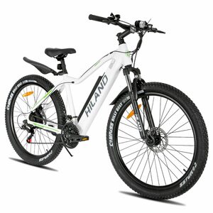 HILAND E-Bike 26/27.5 Zoll Fat Tire E-Mountainbike Damen Herren,36V/10.4Ah Akku, 21 Gang Shimano Tourney TZ500 7speed Schaltwerk, Kettenschaltung, Heckmotor 250,00 W, (Set, mit akku-ladegerat, m