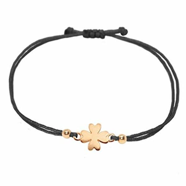 Bild 1 von Selfmade Jewelry Armband Damen Kleeblatt Roségold Handgemachter Glücksbringer mit Klee Größenverstellbar Inkl. Geschenk-Verpackung