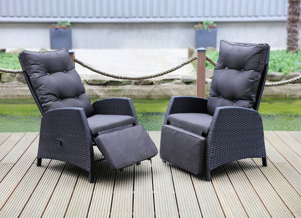 Bild 1 von Loungesessel 61,5x107x70cm 2er-Set Anthrazit