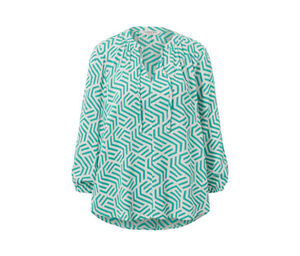 Bedruckte Tunika-Bluse, aqua