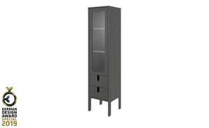 Vitrine  Uno grau Maße (cm): B: 40 H: 178 T: 40 Kommoden & Sideboards