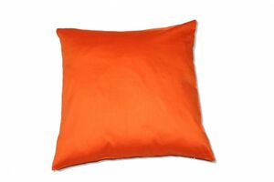 Baumwoll-Satin Kissenhülle Uni 2x 40/40 cm, Farbe orange