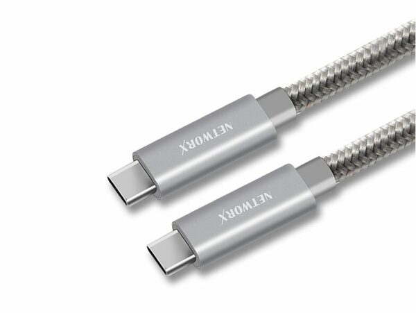 Bild 1 von Networx USB-C Daten- und Ladekabel, USB-C auf USB-C, 2 m, grau