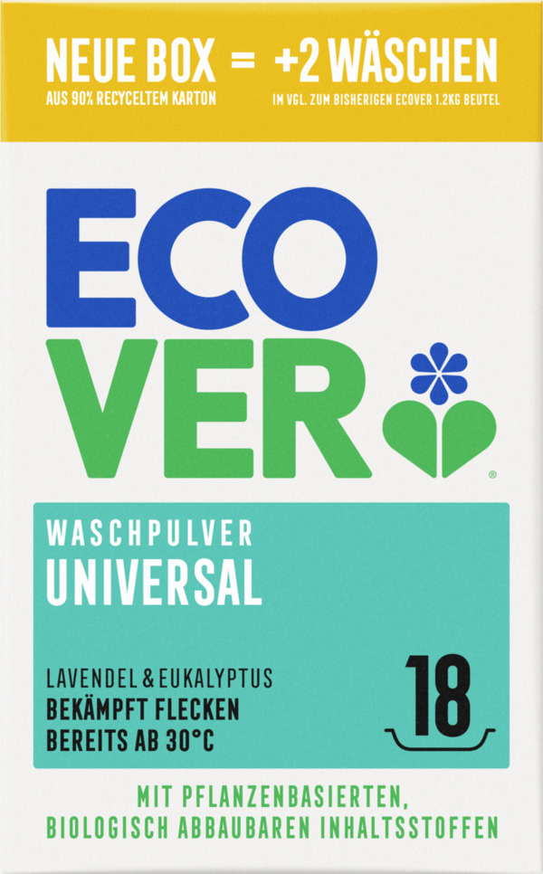 Bild 1 von Ecover Universalwaschmittel Pulver Lavendel & Eukalyptus 18 WL