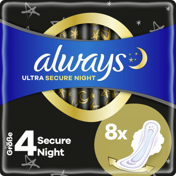Bild 1 von Always Ultra Secure Night Binden mit Flügeln