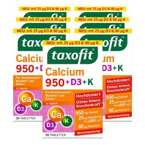 taxofit Calcium 950+D3+K Tabletten 30 Stück 79,1 g, 7er Pack