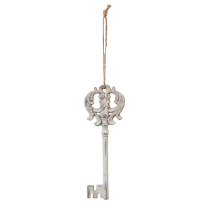 KODi Special Deko Schlüssel antik weiß 7 x 1 x 19,5 cm
