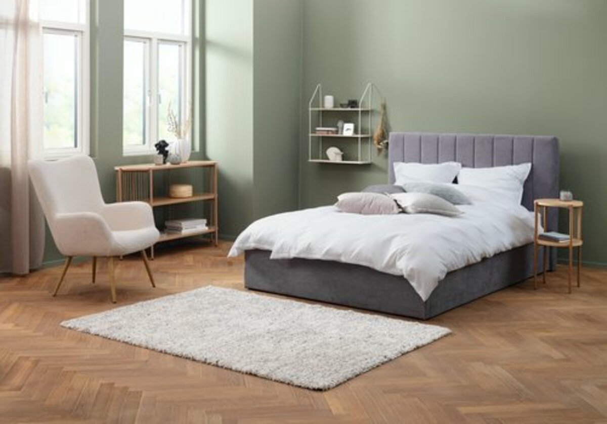 Bild 2 von Bettgestell AGERFELD 140x200 dunkelgrauer Stoff