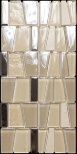 Mosaikfliese Glas Trio 15 x 30 cm beige