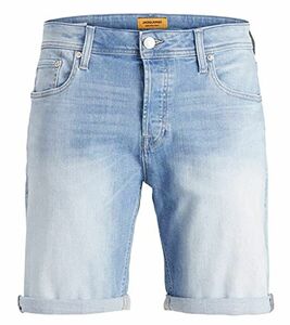 JACK & JONES Herren Jeans-Shorts kurze Hose Rick Original AGI 002 Plus Size Hellblau
