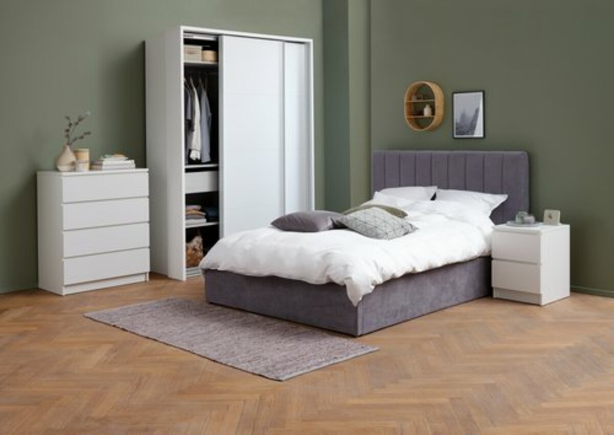 Bild 3 von Bettgestell AGERFELD 140x200 dunkelgrauer Stoff