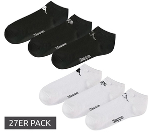 27er Pack Kappa Sneaker-Socken Sportsocken Log Trex im Vorteilspack Schwarz oder Weiß