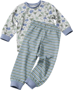 ALANA Kinder Schlafanzug, Gr. 104, mit Bio-Baumwolle, grau, blau
