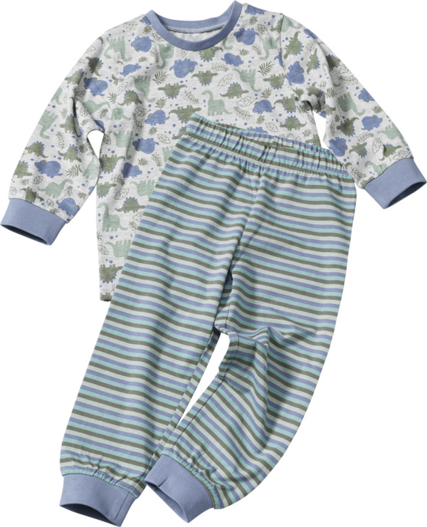 Bild 1 von ALANA Kinder Schlafanzug, Gr. 104, mit Bio-Baumwolle, grau, blau