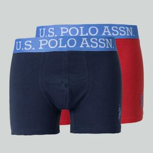 US. POLO ASSN. 2er Pack Boxershorts marine/rot