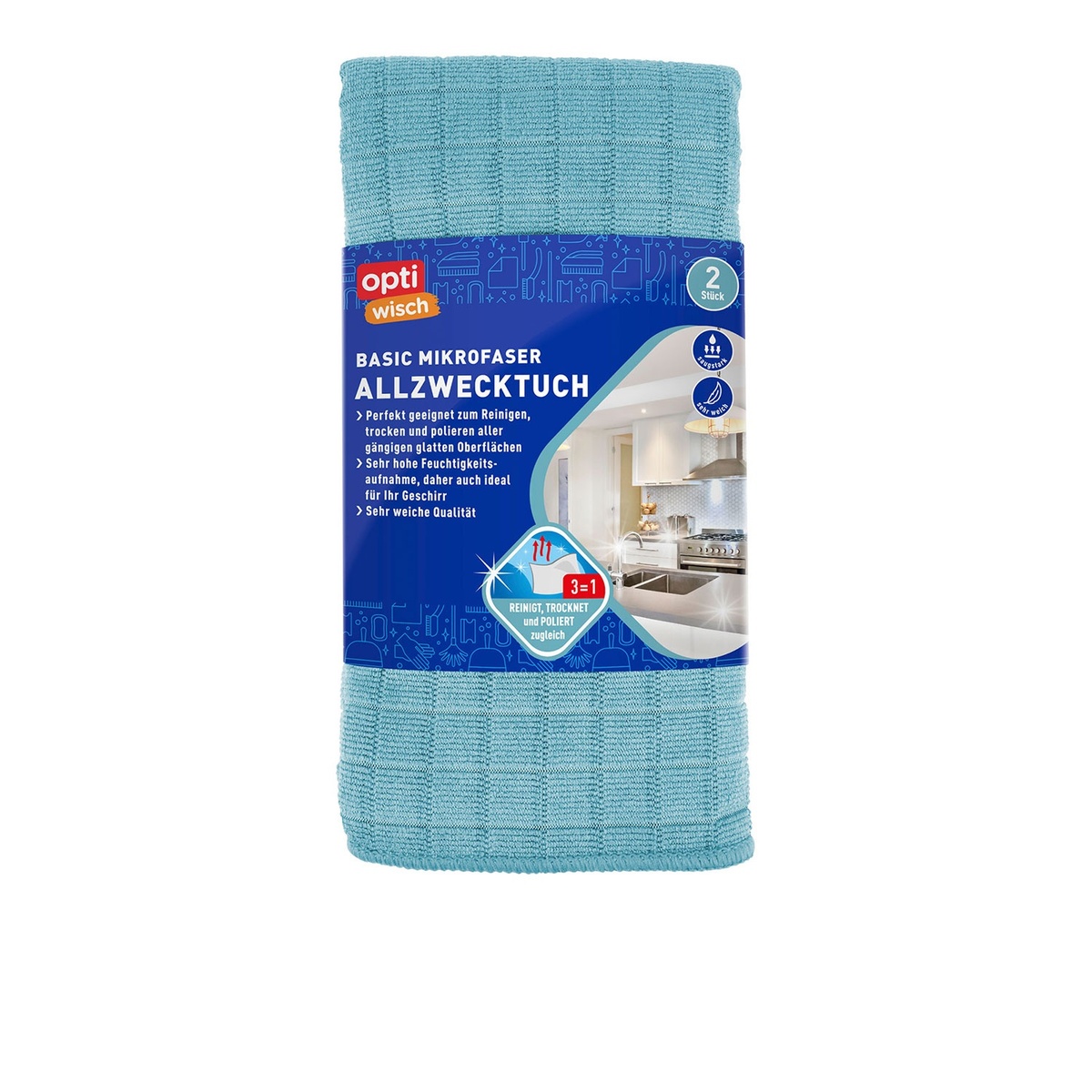 Bild 3 von OPTIWISCH Mikrofaser-Allzwecktuch, 2er-Packung