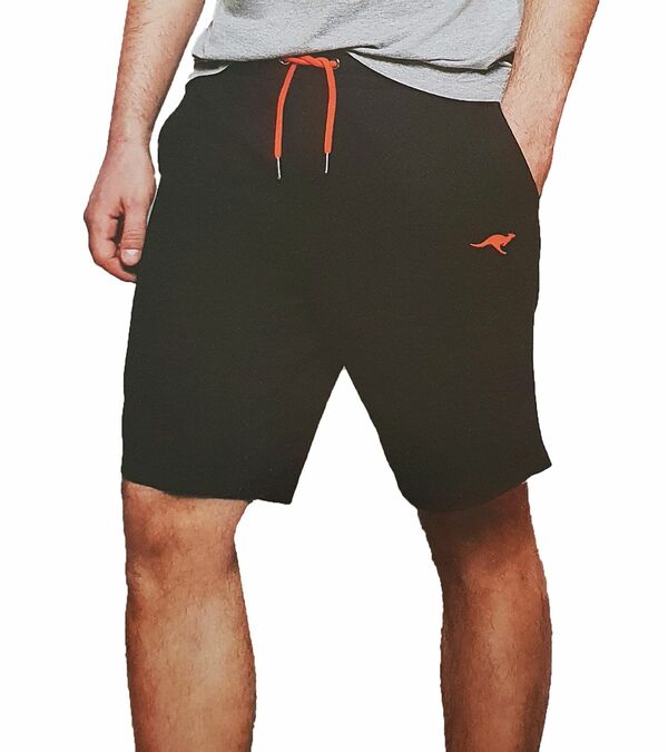 Bild 1 von KangaROOS Herren Sweat-Shorts bequeme kurze Hose Schwarz/Orange
