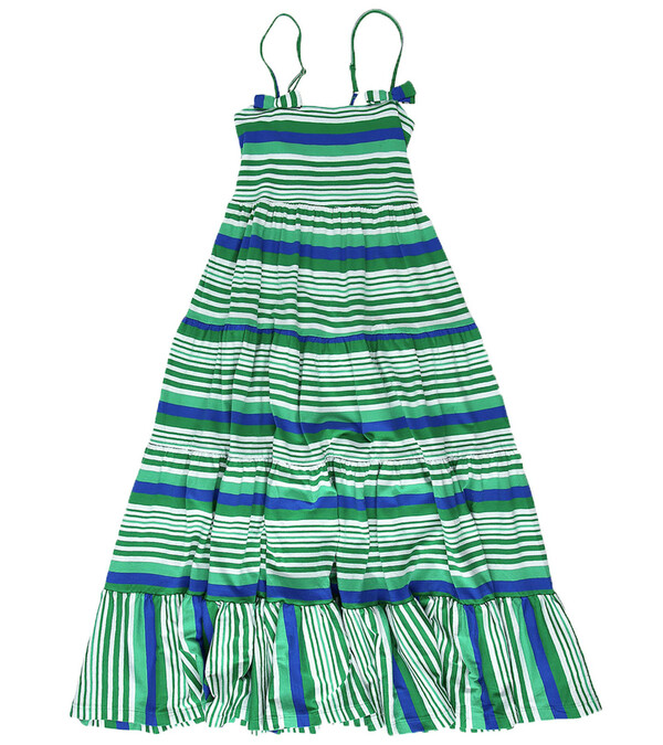 Bild 1 von KANZ Sommer-Kleid schönes Kinder Spaghetti-Träger Kleid gestreift Grün gestreift