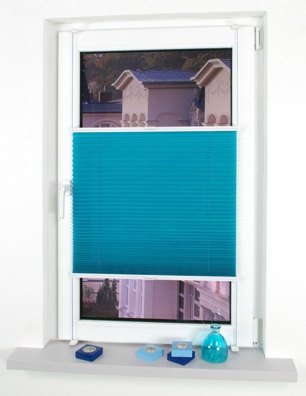 Bild 1 von Bella Casa Klemmfix-Plissee verspannt, 150 x 60 cm, Blue Lagoon