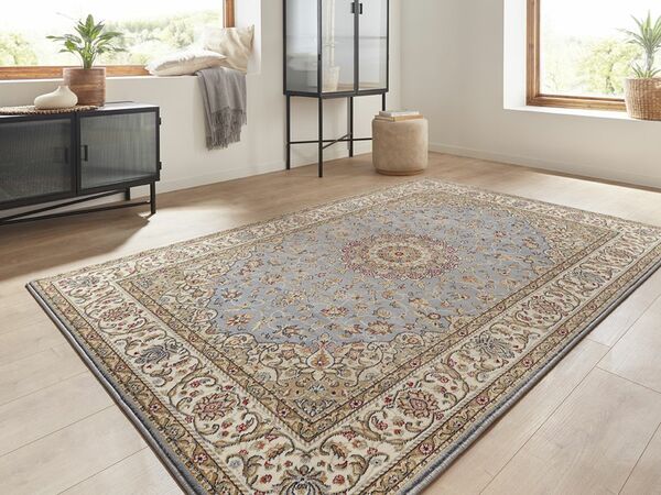 Bild 1 von Peyer Syntex Klassischer Kurzflor Teppich Amina Medaillon 27008 Farbe Blau 120 x 170 cm