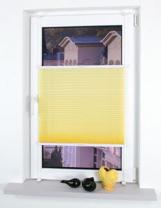 Bella Casa Klemmfix-Plissee verspannt, 150 x 90 cm, Lemon Yellow
