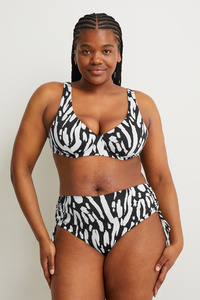 C&A Bikini-Hose-Mid Waist-LYCRA® XTRA LIFE™-gemustert, Schwarz, Größe: 48