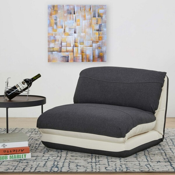 Bild 1 von Schlafsessel MCW-E68, Schlafsofa Funktionssessel Klappsessel Relaxsessel, Stoff/Textil ~ creme/schwarz