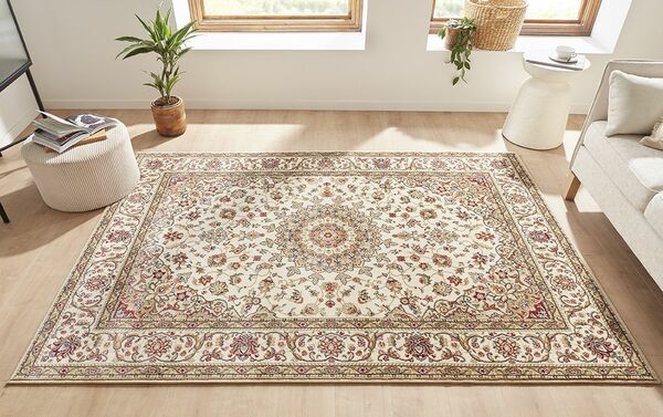 Bild 1 von Peyer Syntex Klassischer Kurzflor Teppich Amina Medaillon 27008 Farbe Beige 80 x 150 cm