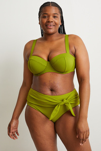 C&A Bikini-Hose mit Knotendetail-High Waist-LYCRA® XTRA LIFE™, Grün, Größe: 48
