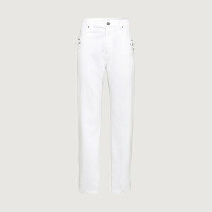 Loose-Fit-Jeans aus leichtem Candiani Denim mit Strasssteinen